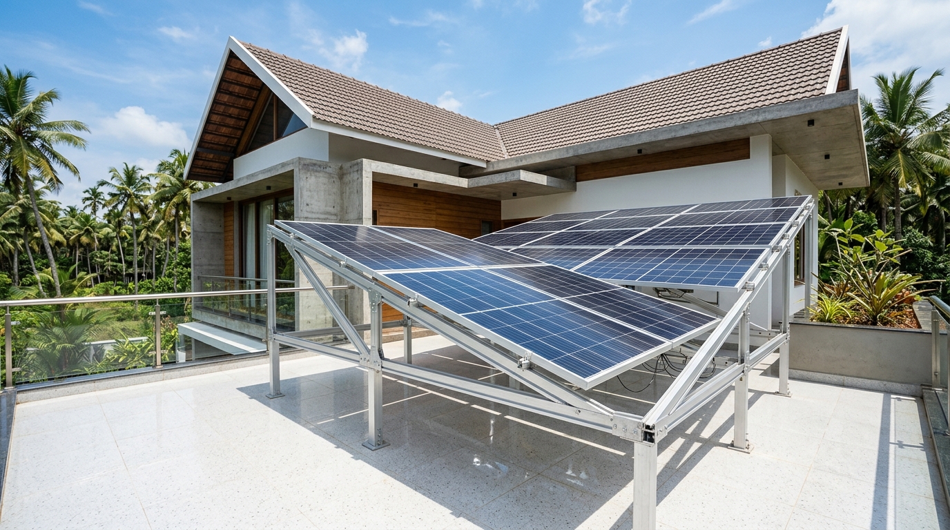 Bifacial Solar Panels in Kerala: Does Double-Sided Generation Work on Tiled & Flat Terraces?